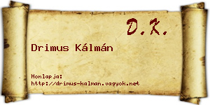 Drimus Kálmán névjegykártya