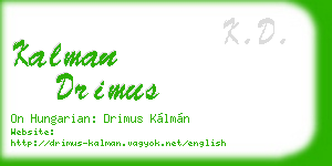 kalman drimus business card